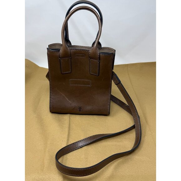 Frye Casey Mini North South NS Tote Purse Crossbody Dark Brown Boho Leather - Picture 3 of 11